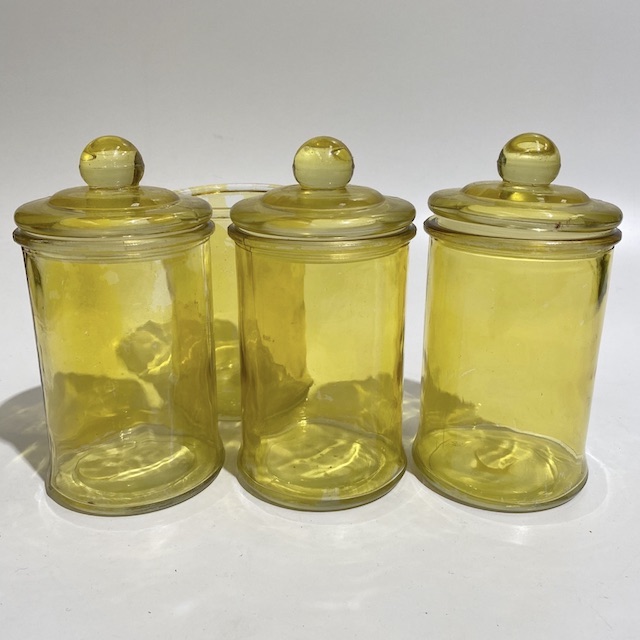 LOLLY JAR, Medium Yellow Glass Apothecary